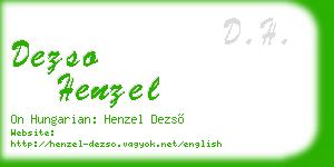 dezso henzel business card